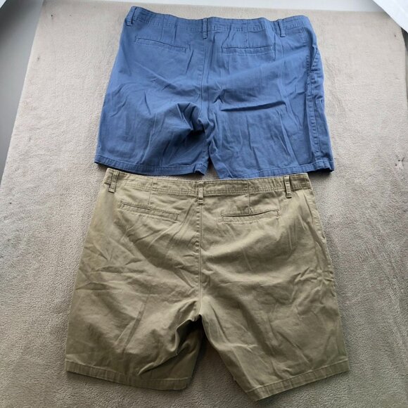 George Mens Shorts Size 42 Lot Of Two Casual Summer Chino Classic Khaki Tan Blue - Picture 16 of 16
